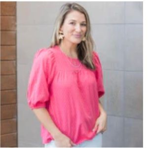 Michelle McDowell Charlotte  Top - M pink carnation